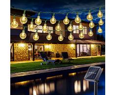 Solar Lichterkette Aussen 30 LED Kugeln Lichterkette 4.5M Kristall Warmweiß, BrizLabs 8 Modi Außenlichterkette Wasserdicht Kristallbälle Beleuchtung für Garten Terrasse Bäume Hof Haus Party Deko