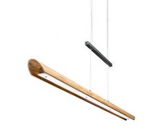 Elobra Massivholz LED Pendelleuchte Colombia S in Eiche, hochwertige Holzleuchte mit integrierter Touchbedienung