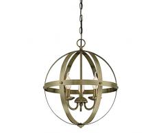 Westinghouse 6341800 Stella Mira 3-flammiger Zimmer-Kronleuchter, ölgeriebt bronzefarben mit Highlights Hängeleuchte messing antik-optik