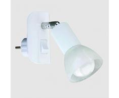 Leseleuchte, Steckerlampe, Steckerspot, E14, 25 Watt, dreh- und schwenkbar, weiß