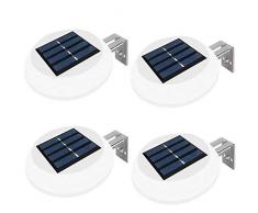 ZJING Solarlampen für Außen - 9 LED Solar Gaze Lights IP44 Zaunlicht Wireless Außenwand Dekorationsleuchten für Patio, Gehwege, Hof, Garage, Eave (Weißes Licht, 4Packungen)