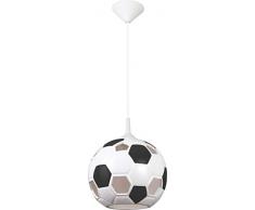 Fußballleuchte Fußball Lampe aus Keramik Ø 22cm schwarz-weiß für Kinderzimmer Hängelampe Pendelleuchte 1XE27 Höhenverstellbar LED geeignet