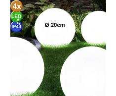 4er Set LED Solar Garten Außen Bereich Lampen Erdspieß Steck Leuchten Hof Kugel Rasen Beleuchtung