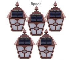 LED Solar-Wandleuchte Außenleuchte Wandlampe Solarleuchte für Außen Solar Wandleuchte Steuerung über Lichtsensor, Hauswandbeleuchtung LED Solar Wandleuchte Wasserdichte Solarlicht für Garten, Flur