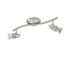 EGLO Spot Magnum LED Deckenleuchten Deckenlampe, Stahl, GU10, Nickel-matt/Chrom, 33 x 10.5 x 13 cm