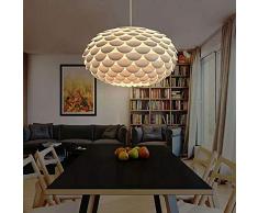 GaLon Pendelleuchten Für Wohnzimmer Weiß Puzzle-Lampe Romantische Deckenlampe E27 Federlampe Acrylschirmen Designer-Deckenlampe Im Minimalistischen Design Pendelleuchten Kugelform Höhenverstellbar Ø40