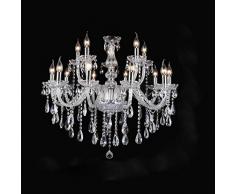 HENGMEI Kristall Kronleuchter Leuchte Königlicher Lüster 15-flammig Pendelleuchte Kronlampe Wohnzimmerlampe Deckenleuchte (15-flammig)