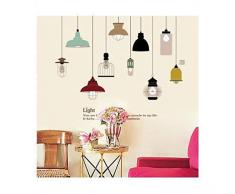 Aufkleber Hintergrundwandaufkleber TV-Tapeten selbstklebende Tapetenaufkleber-Großer farbiger Kronleuchter