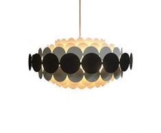 Runde Pendelleuchte Lampenschirm Hängelampe Donut Pendelleuchte Kinderlampe Kinderzimmerlampe Nordic Kronleuchter, Pendellampe Schwarz schmiedeisen Hängelampe Schlafzimmer (Black,60cm)