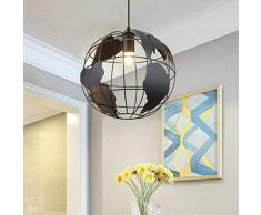 Esszimmer LED-Kronleuchter Erde Leuchtenleiste Vintage-Dekoration Leuchten Beleuchtung Schwarz und weiß Schmiedeeisen Pendelleuchten, warmes Weiß, Weiß D40cm