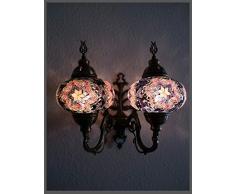 Doppel Glas Wandleuchte Mosaiklampe Mosaik Wand Lampe Orientalische Lampe Wandlampe L Samarkand-Lights