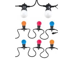 Lunartec Partylichterkette: Party-Lichterkette, 20 bunten LEDs (Glühbirnenform), 8 Watt, 9 m, IP44 (Partylichterkette LED)