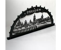 Schwibbogen Lichterbogen Metall - Motiv: Dresden Canalettoblick - XXXL 2 Meter Breite Außen-Bereich schwarz * riesen groß * Weihnachten Dresdner Frauenkirche