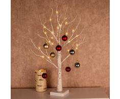 45cm LED Birke Baum 24 LEDs Lichterbaum Stimmungslicht Warmweiß Weihnachtsbeleuchtung Batteriebetriebene für Weihnachten, Jahrestag, Ostern, Hochzeit, Partei, Innen Dekoration
