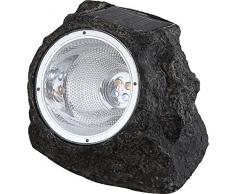 Solar-Gartenstrahler Selbstaufladend Aussenleuchte Stein-Design