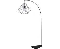 Bogenlampe Schwarz Metall 179cm Modern Design stylisch Moderne Leuchte Wohnzimmer Standleuchte Bogenförmig