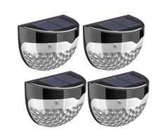 Dasing Solar-Zaunlicht, dekoratives Licht, LED-Gartenleuchte, wasserdicht, solarbetrieben, Außenleuchte, Zaun, Hof, Garten, Garage, Treppenhaus, Tür, Wand (4er-Pack)