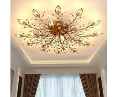 PIN Lightmyself 18 Lichter Antik Messing moderne Kristall Deckenleuchte drinnen Lichter für Wohnzimmer Schlafzimmer Esszimmer, Antik Messing