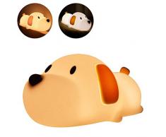 Ysoom Kinder Nachtlicht LED Nachttischlampe Baby Nachtleuchte Welpe Silikon Hunde Touch Lampe WarmeWeiß Wiederaufladbare USB Nachtlampe Timer für Babyzimmer Schlafzimmer Wohnräume