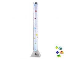 RGB LED Farbwechsel Wasser Lampe rund Fische bunt Stand Leuchte Dekoration Sprudel Säule sparsam