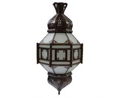 Orientalische Lampe Palast Laterne Hängelampe marokkanische Deckenlampe Hänge Leuchte Deckenleuchte Orient TEMPEL 60 cm Color Weiß