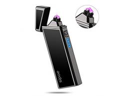 Feuerzeug, Elektro-Feuerzeug mit Batterieanzeige, Elektronisches Lichtbogen Feuerzeug USB Aufladbar Windfest Feuerzeug - S1800