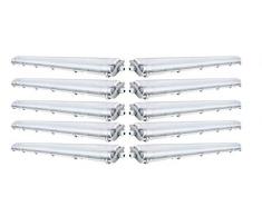 10x G13 LED Feuchtraumleuchte 2x T8 LED, 36W 3600LM 120cm, IP65 LED Feuchtraumwanneneuchte, LED Wannenleuchte Leuchtstofflampe, Kaltweiss CRI80 (10x KW)
