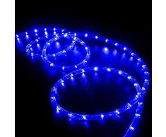 KINGCOO 100LEDs Schlauch Lichterkette, IP55 Wasserdicht 39ft/12m Solarlichterkette Röhrenlicht Seil Kupferdraht Weihnachtsbeleuchtung Lichter für Hochzeit Garden Party Außenlichterkette (Blau)