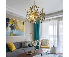 LED Pendelleuchte Modern Esszimmer Esstisch Hängeleuchte Hängelampe Deckenleuchte Aluminium Lampenschirm Pendant Lampe Wohnzimmer Bedside Cafe Landhaus Leuchte Chic Innen Deko Kronleuchter (Gold)