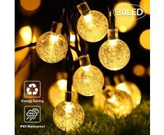 Solar Lichterkette Außen,OxyLED 20 FT 30 LED Solar Garten Lichterkette Mit 8 Modi Wasserdicht IP65 Solar Lichterkette Beleuchtung für Party,Halloween,Hochzeiten,Feiern,Weihnachten,Warmweiß