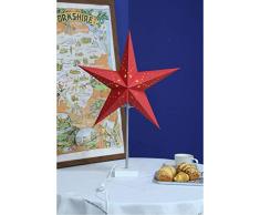 Fünf-Sterne-Pendelleuchte Schlafzimmer Mit Sternenlichtern Dekoriert Weihnachten Fünfzackigen Stern Kleines Nachtlicht Fünf-Sterne-Pendeltisch Papierlicht - Rot Warmes Licht