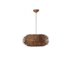 Faro Barcelona Amsel 68153 – Pendelleuchte, 60 W, Edelstahl und Anzeige Rattan