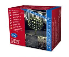 Konstsmide 3751-100 LED Lichternetz / für Außen (IP44) / 24V Außentrafo / 120 warm weiße Dioden / schwarzes Kabel