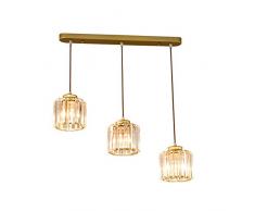 SB-63426,Amerikanischer moderner heller Luxuskronleuchter,3 gold Kristallhängelampe, schmiedeeiserne Pendelleuchte, Hängeleuchte für Wohnzimmer,Bar,Café.