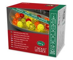 Konstsmide 3135-503 LED Dekolichterkette bunte Baumwollkugeln / für Innen (IP20) 24V Innentrafo / 16 warm weiße Dioden / transparentes Kabel
