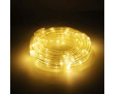 Salcar Lichterketten 10m LED Lichtschlauch mit 100er Micro Kupfer Draht, LED Garten deko für Weihnachten, Weihnachtsbaum, Garten, Terrasse, Balkon USB - Warmweiß