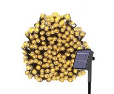 Solar Lichterkette Aussen, kolpop Led Lichterkette Außen 24M 240 LED Solarlichterkette Wasserdicht 8 Modi Lichterkette Weihnachtsbaum Outdoor Deko für Garten,Balkon,Terrasse,Hochzeit,Party - Warmweiß