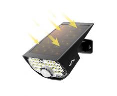 LED Solar Strahler,Mpow Solarlampen für Außen【Super Hell】,Solar LED-Außenleuchte,Solarleuchte mit 120°Bewegungsmelder,270°Weitwinkel,LITOM(Untermarke von Mpow) Solarlicht für Garten,Eingangstür,Garage