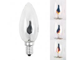 10 x Glühlampe Deko Lampe Flackerkerze E14 3W 3 Watt klar 230V flackernde Kerze