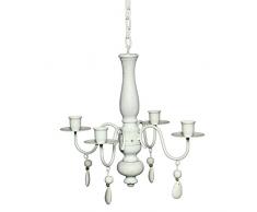 Ambiente Haus 83066 Romance Holz/Eisen 4-er Kronleuchter 60 cm