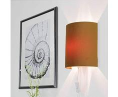 Moderne Wandleuchte mit Kabel für Steckdose Samt Schirm Wandlampe Ocker Flur Wohnzimmer