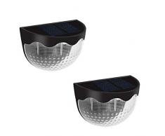Solar-Zaunlichter, wasserdicht, Außenleuchten für Garten, Hof, Terrasse, Auffahrt, 4 Stück, Schwarz , 2pcs