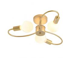 Deckenlampen Schmiedeeisen Deckenleuchte Blütenform LED Deckenleuchten kreativ Retro Glas Gold Lichtkörper Kreative Mädchen Kinderzimmer Licht Für Wohnzimmer Schlafzimmer Esszimmer licht,A