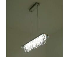 LED Kristall Kronleuchter, Moderne Anhänger Kristallkronleuchter Mit Elegantem Design,18W Deckenleuchte Hängeleuchte Längliche höhenverstellbare für Esszimmer,Wohnzimmer,Schlafzimmer, 60x 6x 150 cm