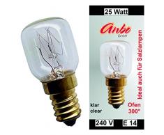 2 Stück Glühbirne E14 - 25 Watt Spezial-Leuchtmittel für Salzlampe und Backofen.(4931)