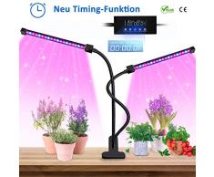 Lovebay LED Pflanzenlampe,2019 automatische EIN-und Ausschalt LED Grow Light Lampe, 20W 40 LEDs Pflanzenlicht Wachstumslampe Pflanzenleuchten 5 Arten Helligkeit/3 Arten Farbmodus für Bonsais Pflanzen