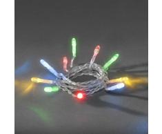 Konstsmide 1408-503 LED Lichterkette / für Innen (IP20) / Batteriebetrieben: 2xAA 1.5V (exkl.) / mit Schalter und 6h Timer / 20 bunten Dioden / transparentes Kabel