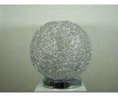 Moderne Halogen + LED Kugel Tischleuchte Alissa D30cm Alu Draht Aluminium Kugelleuchte Dekoleuchte