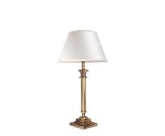 Tischlampe Messing Jugendstil Hell Bronze Stoffschirm Bestickt Handarbeit Tischleuchte Nachttisch Wohnzimmer