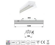 SUPER SET LED Deckenleuchten mit Reflektor mit 2X T8 LED 18W warmweiß 3000K 120cm G13 Büroleuchte, Bürobeleuchtung